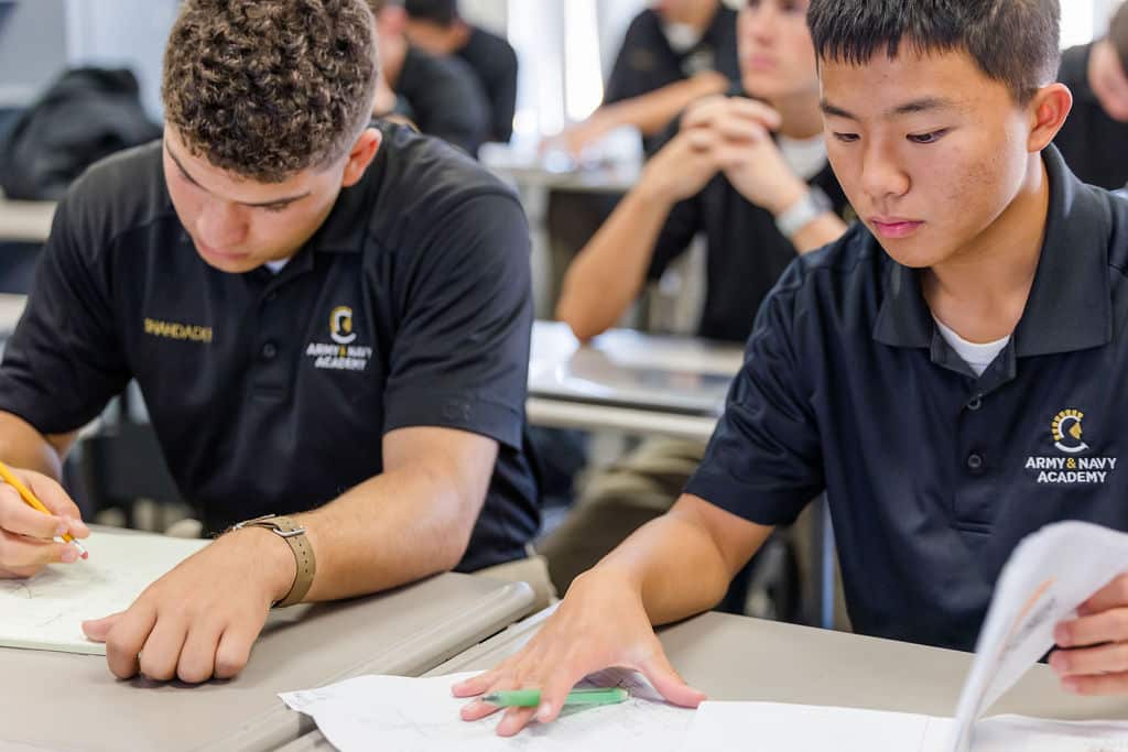 students reading and writing