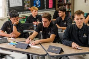 students attending classes