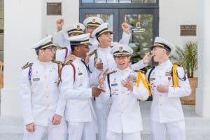 group of students celebrating