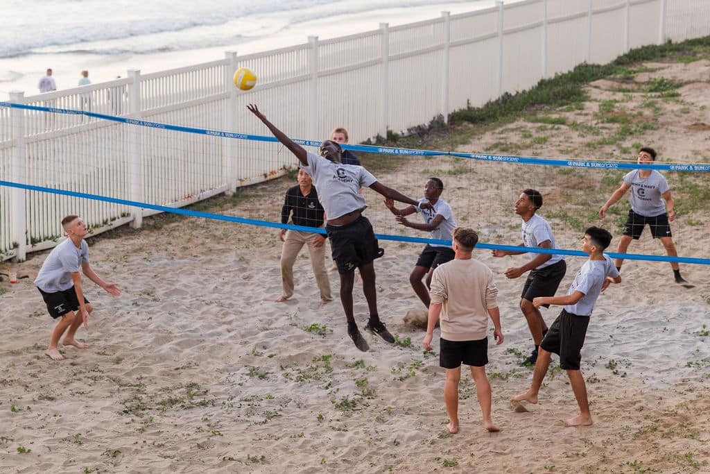 students playing team sports