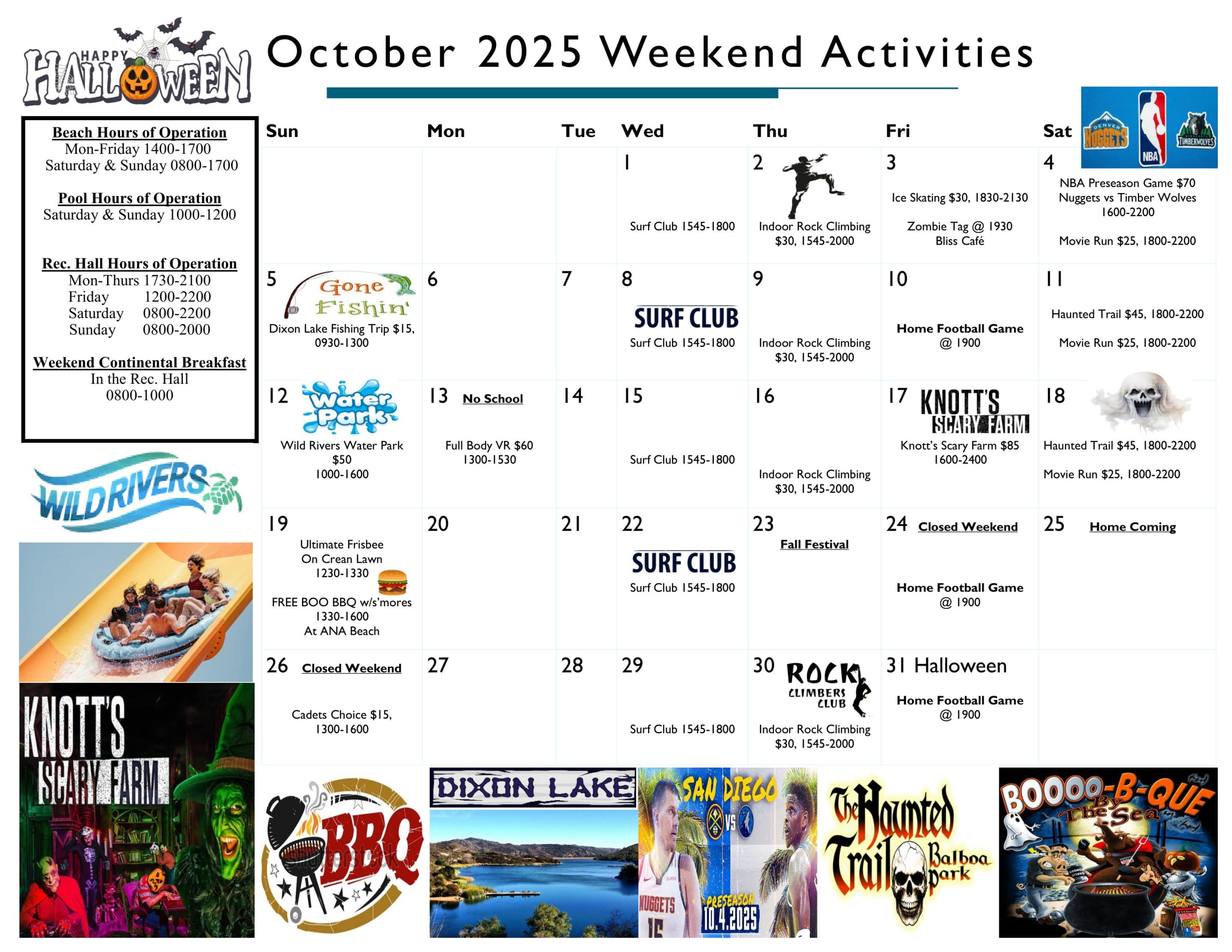 Oct 2025 Weekend Activities Calendar