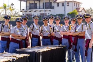 students in military uniforms