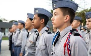 Cadets lined up in formation